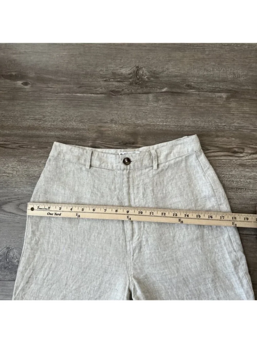 Reformation Freddie Straight Leg Linen Pants Womens 4 Natural Full‎ Length